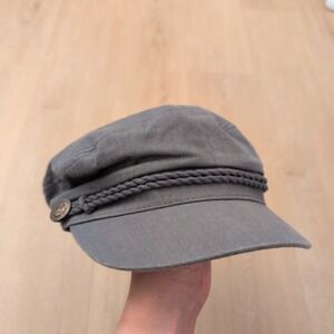 Epoch Hats Company Grey Herringbone Cotton Greek Fisherman Fiddler Cap CD2790